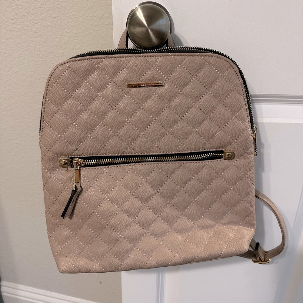 Aldo Quilted Backpack with Gold Accents